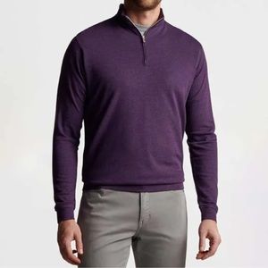 PETER MILLAR CROWN COMFORT INTERLOCK 1/4 QUARTER ZIP PULLOVER - MEDIUM - Purple